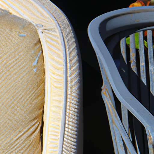 An image showing the visible difference between a regularly cleaned outdoor furniture piece and a neglected one.