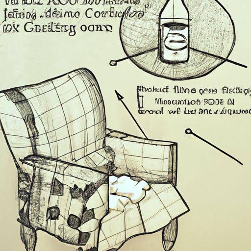 3. An illustration showing the application of a baking soda and vinegar mixture on an upholstered chair