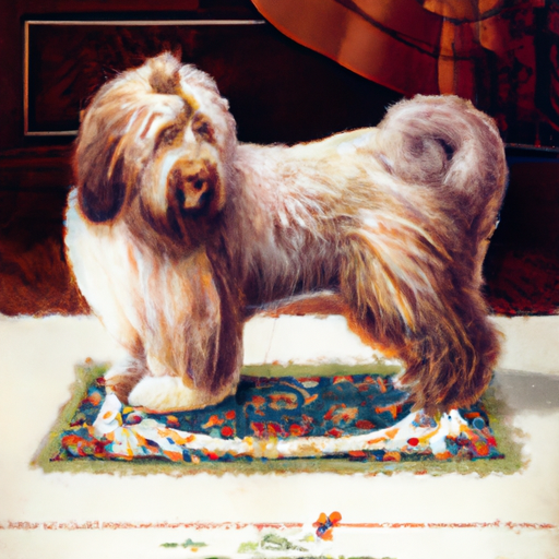 An image of a dog on a carpet, signifying the influence of pets on carpet cleanliness