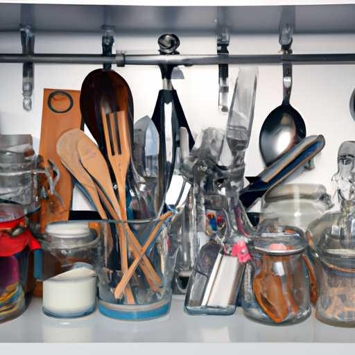 Different kitchen utensils neatly placed in their designated spots