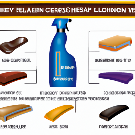 An illustration of top-rated cleaning products for leather furniture, with their names and key features.