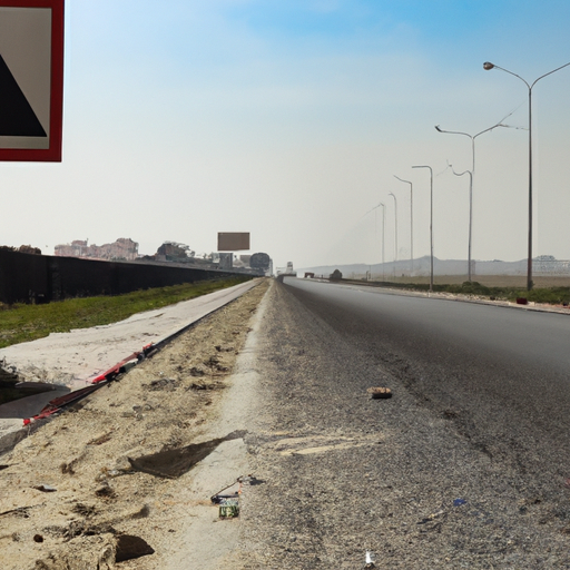 1. A photograph showcasing a heavily dust-laden road, signifying the need for a thorough cleaning.