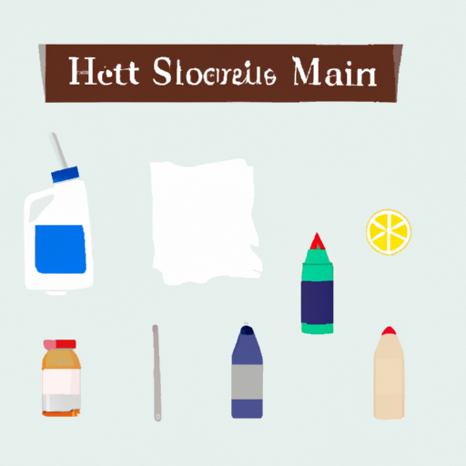 An illustration of homemade stain removal solutions and the ingredients needed to make them