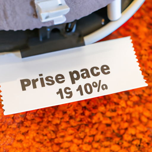 1. Image of a price tag on a DIY carpet cleaning machine in a store