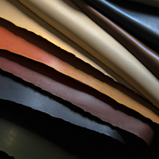 An image showing different types of leather materials used in furniture.