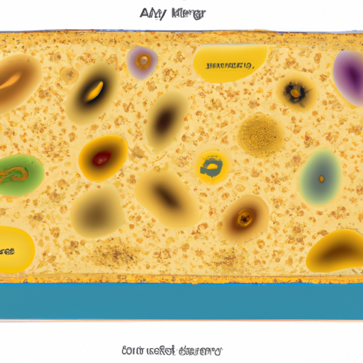 1. An illustration showing a cross-section of a carpet filled with allergens, dust mites, and bacteria