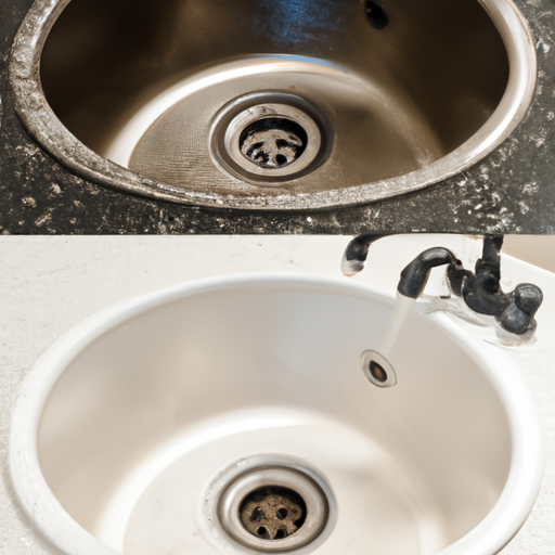 3. A before and after photo of a clean sink
