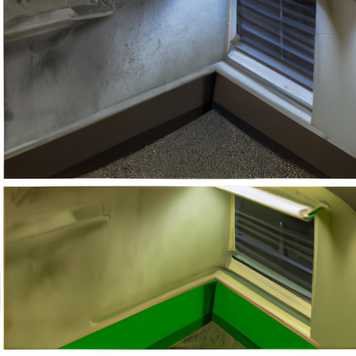 תמונת השוואה לפני ואחרי המציגה את ההבדל המשמעותי באיכות האוויר בתוך הבית בעקבות שירות ניקיון מסחרי.