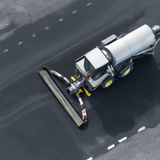 An advanced road cleaning machine in action, showcasing its efficiency and capabilities.
