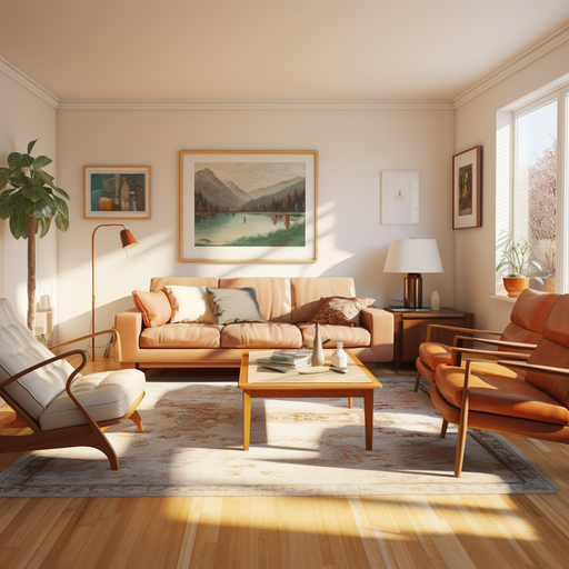 A well-maintained living room showcasing clean, polished furniture.