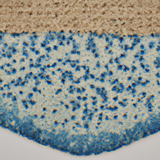 An image showing the cross-section of a carpet illustrating how stains seep into the fibers