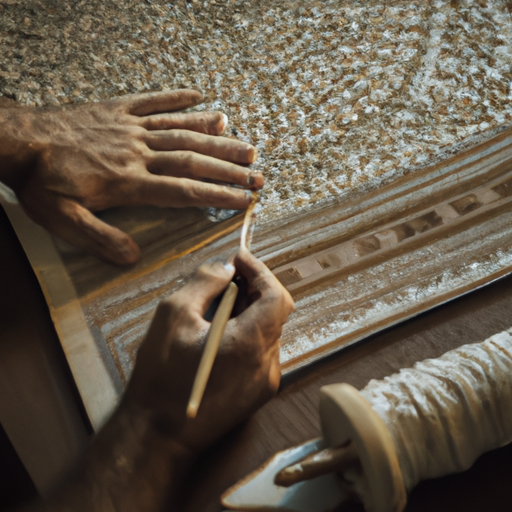 An artist's hands seen painting a Ketubah, depicting the artistry involved.